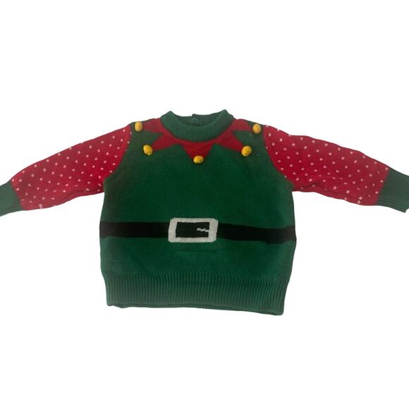 Christmas ELF sweater Sz 0-6 months holiday wear baby sweater - Picture 2 of 3